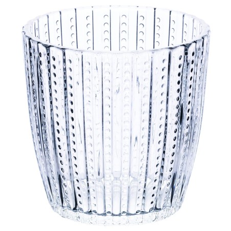 Geometrie clear set 6 bicchieri in vetro trasparente con decori contemporanei a rilievo -VILLA D' ESTE