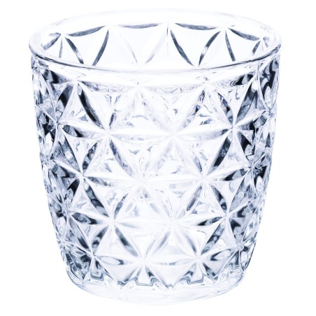 Geometrie clear set 6 bicchieri in vetro trasparente con decori contemporanei a rilievo -VILLA D' ESTE