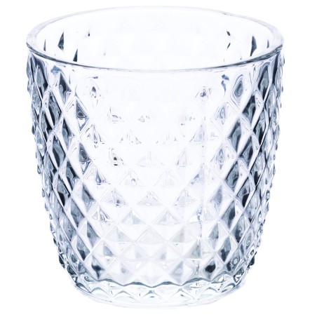 Geometrie clear set 6 bicchieri in vetro trasparente con decori contemporanei a rilievo -VILLA D' ESTE