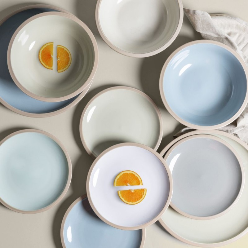 Bistrot servizio piatti in gres 18 pezzi in stile moderno contemporaneo -VILLA D' ESTE