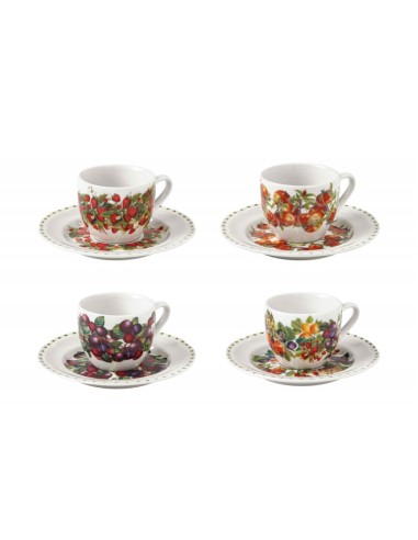 TAZZINA CAFFE LE PRIMIZIE SET 4 PZ PORCELLANA -BRANDANI