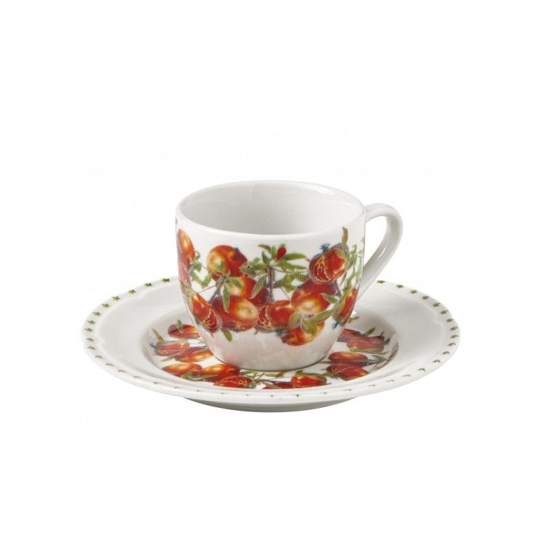 TAZZINA CAFFE LE PRIMIZIE SET 4 PZ PORCELLANA -BRANDANI
