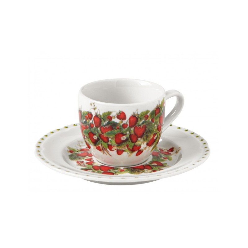 TAZZINA CAFFE LE PRIMIZIE SET 4 PZ PORCELLANA -BRANDANI