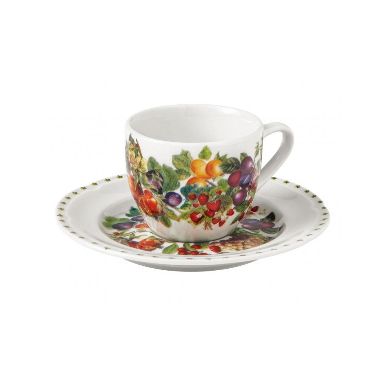 TAZZINA CAFFE LE PRIMIZIE SET 4 PZ PORCELLANA -BRANDANI