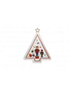 Vassoio Natalizio a forma di albero di natale con decorazione " Lo Schiaccianoci " -BRANDANI