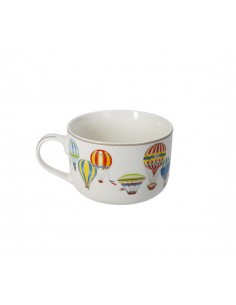 TAZZA COLAZIONE LE MONGOLFIERE NEW BONE CHINA -BRANDANI