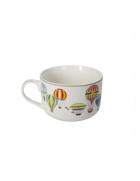 TAZZA COLAZIONE LE MONGOLFIERE NEW BONE CHINA -BRANDANI
