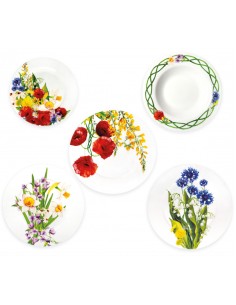 TAVOLA 18 PEZZI FIORI DI CAMPO PORCELLANA -BRANDANI