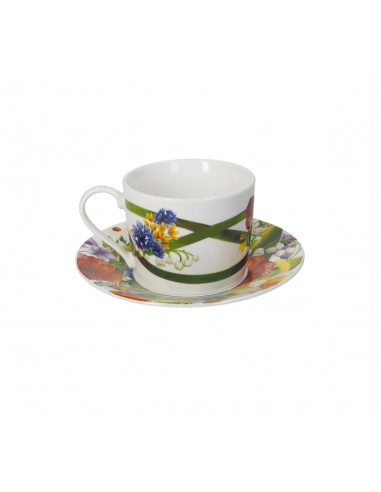 TAZZA THE FIORI DI CAMPO SET 2 PEZZI NEW BONE CHINA -BRANDANI