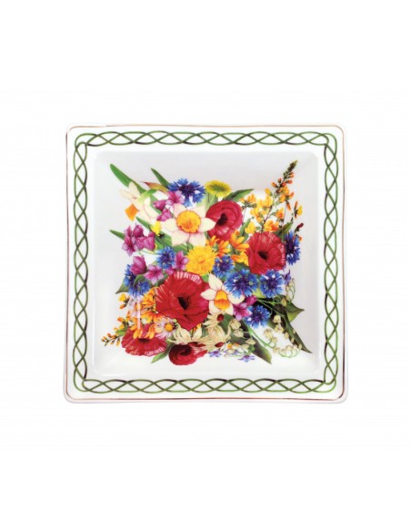 VASSOIO - VUOTATASCHE FIORI DI CAMPO PORCELLANA -BRANDANI