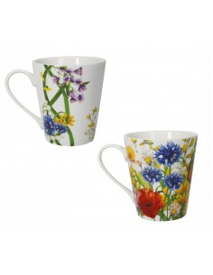 MUG FIORI DI CAMPO SET 2 PEZZI NEW BONE CHINA -BRANDANI