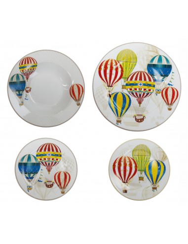 TAVOLA 18 PZ LE MONGOLFIERE PORCELLANA -BRANDANI