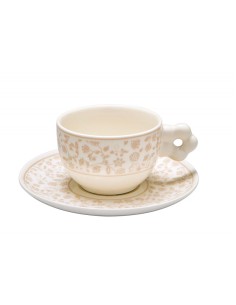TAZZINA CAFFE CAMPO AI FIORI (SET 2 PZ COMPOSTO DA 1 TAZZINA ED 1 PIATTINO) PORCELLANA -BRANDANI