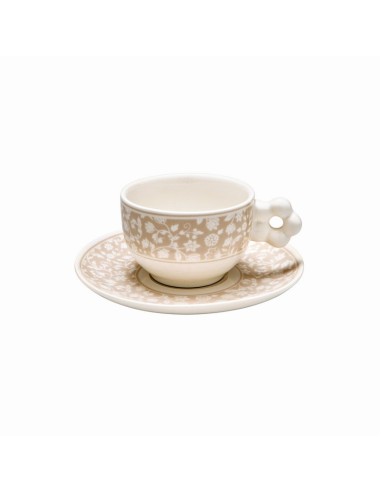 TAZZINA CAFFE CAMPO AI FIORI (SET 2 PZ COMPOSTO DA 1 TAZZINA ED 1 PIATTINO) PORCELLANA -BRANDANI