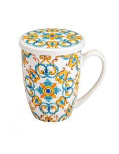 MUG MEDICEA CUORE NEW BONE CHINA CON INFUSORE INOX -BRANDANI