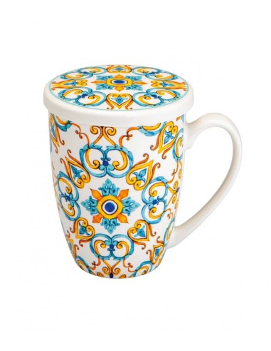 MUG MEDICEA CUORE NEW BONE CHINA CON INFUSORE INOX -BRANDANI