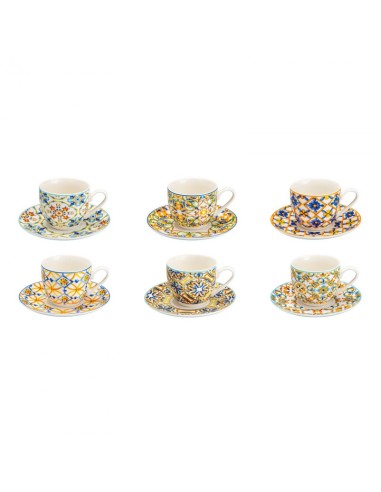 TAZZINA CAFFE' MEDICEA SET 6 PZ NEW BONE CHINA -BRANDANI