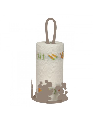 Bolle elegante e pratico porta rotolone scottex in metallo tortora per impreziosire piani lavoro e cucine moderne con un tocc...