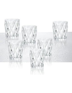Diamante set 6 bicchieri in vetro trasparente collezione DIAMANTE -BRANDANI