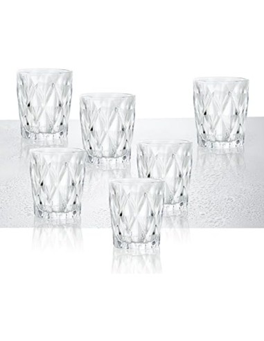 Diamante set 6 bicchieri in vetro trasparente collezione DIAMANTE -BRANDANI