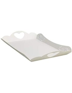 Vassoio in metallo bianco in stile shabby Riccioli di Fata -BRANDANI
